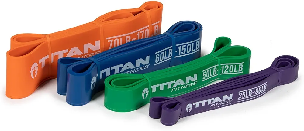 Titan Fitness 41" Heavy Multi-Pack Latex Bands, Pull-Up Bands, Resistance Band Set for Workouts, Fitness and Strength Training