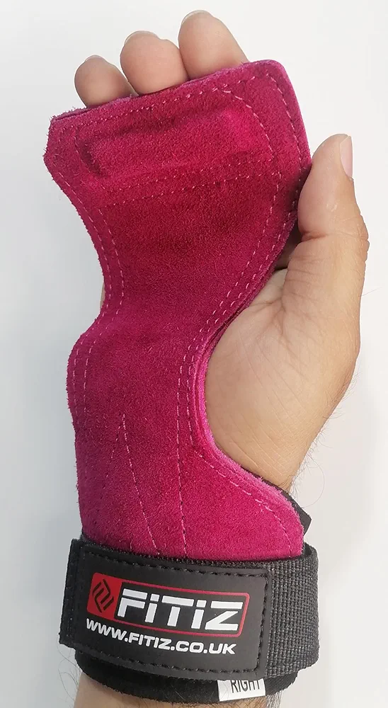 Leather Grips for Weight Lifting Hand Grips for Crossfit Grips for Gymnastics Bars Cross Grips for Dead Lifts Training Gloves for Women and Men Adjustable Heavy Duty Neoprene Padded Grips