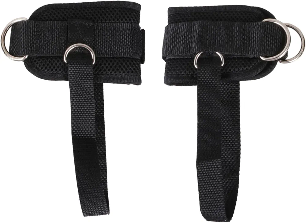 1 Pair Ankle Buckle Grippers Weight Lifting Straps Mats Arm Weightlifting Kick Grip Socks Pilates Wrist Straps Brace Tape Elbow Men Adjustable Strength Hoist Black Sandwich Mesh