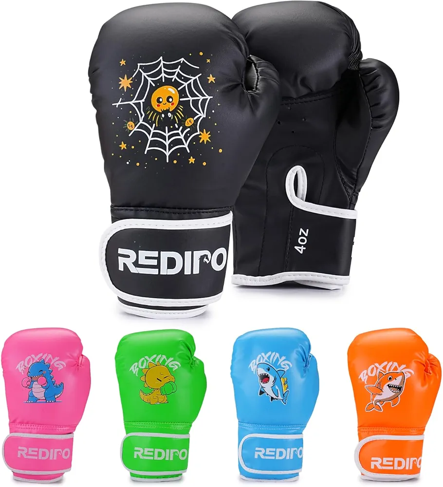 Kids Boxing Gloves, Youth Boxing Training Gloves for Kids 3-9 Year Boys and Girls, 4&6OZ Fighting Gloves, Punching Bag Kickboxing Thai Mitts MMA Training Sparring Gloves