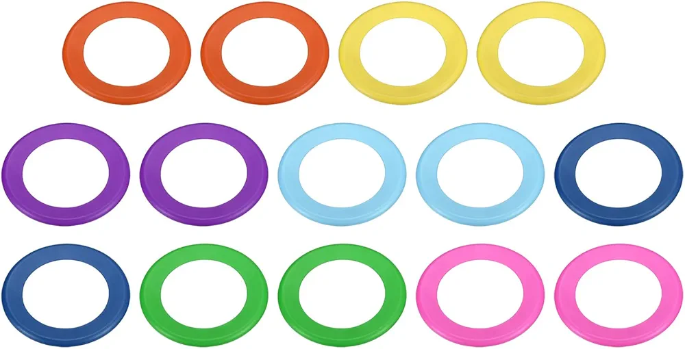 PATIKIL Flying Rings, 14Pcs PP Plastic Flying Discs for Sports Outdoor Playing Game Beach Pool Camping Activities, 7 Color