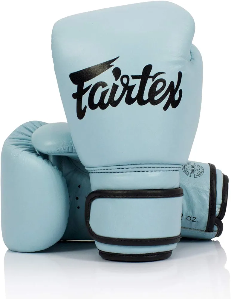 Fairtex Genuine New Pastel Blue Boxing Gloves Genuine Leather (12oz)