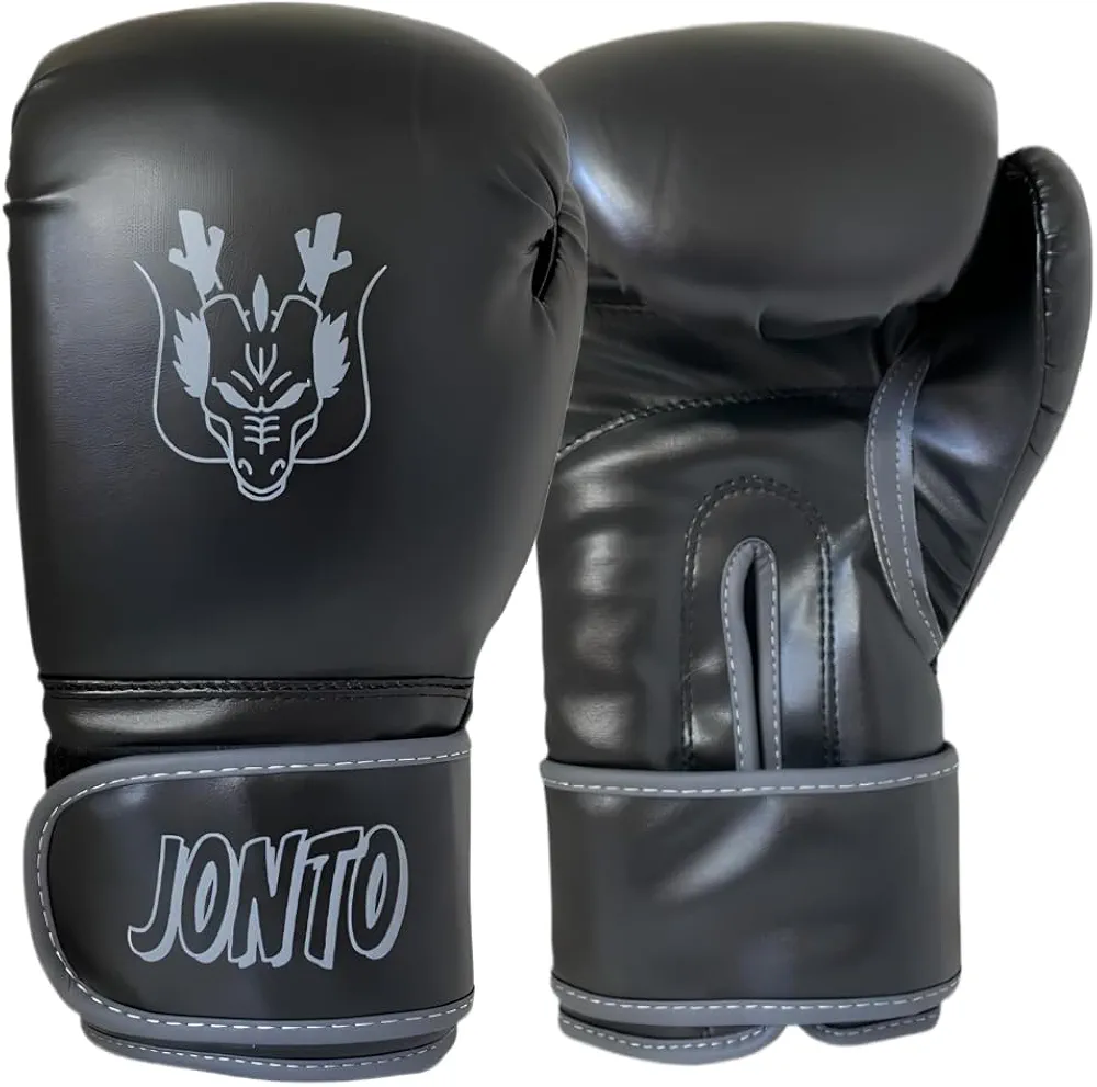 Jonto Boxing Gloves for Men and Women, Breathable Muay Thai Kickboxing and MMA Leather Gloves in 12,14,16oz for Heavy Bag Sparring and Training