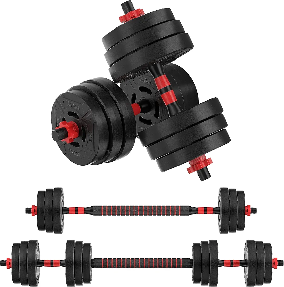 Multi-Functional Portable Changeable Dumbbell and Barbell Kettlebell Set With Adjustable Weights, 20/32/50/60LBS, Multiple Sizes