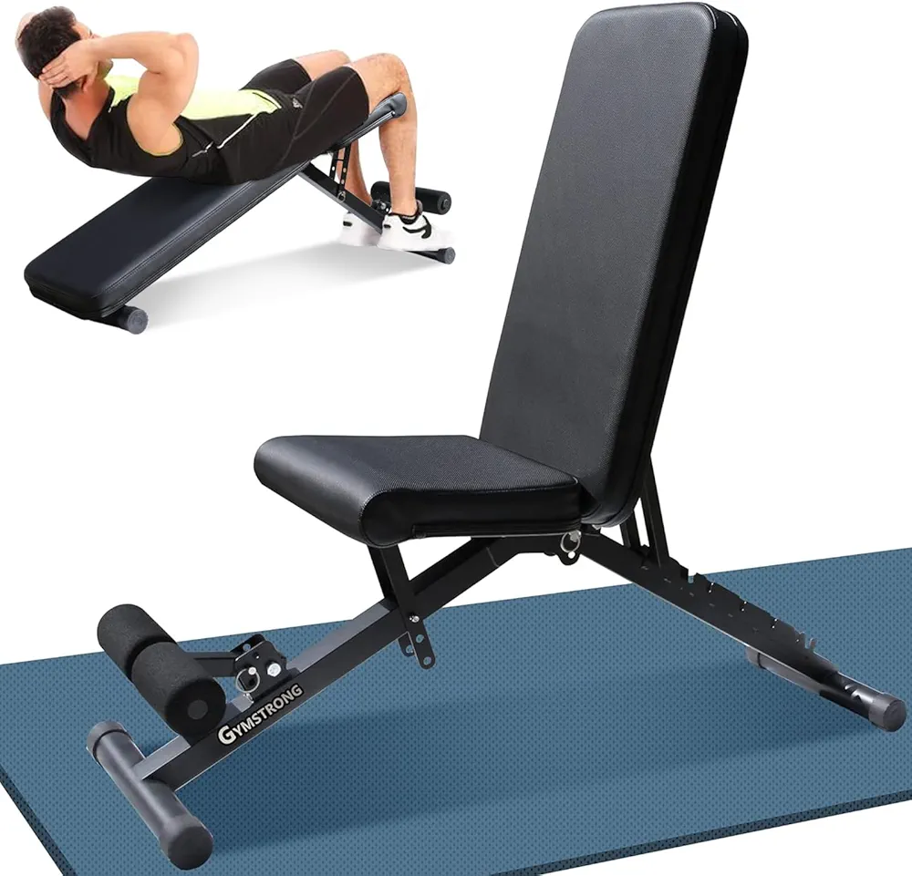 Weight Bench for Home Gym Exercise Workout Equipment Adjustable Weight Bench Incline Bench Press, 90 Degree Upright Shoulder Press and Flat Design