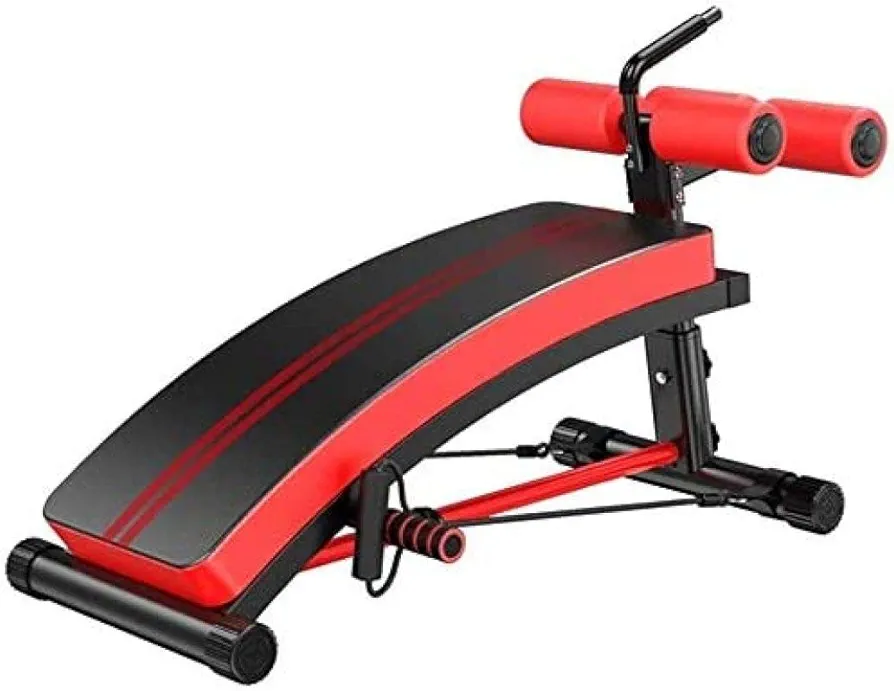 Adjustable Weight Bench Utility Gym Bench Multi-Purpose Sit Up Bench for Upright/Incline/Decline and Flat Exercise Red_1264358cm,