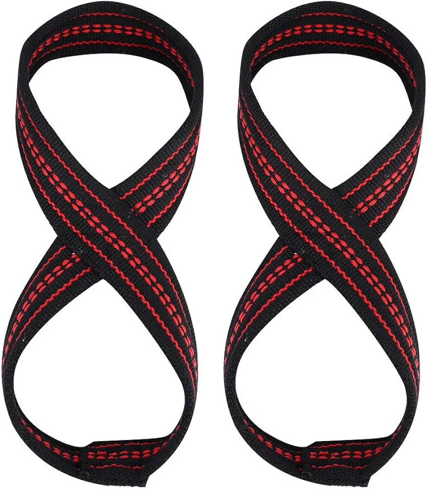 Zerone Lifting Wrist Straps Padded Nylon 8" Shaped Weight Lifting Straps Hand Protective Wraps Unisex Gym Training Support Accessories for Weightlifting Powerlifting Grip Bodybuilding, 1 Pair
