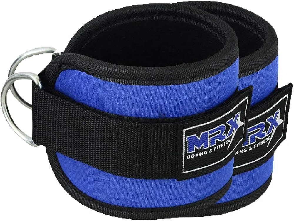 MRX Ankle D Ring Strap Thigh Pulley for Weight Lifting Padded Anklet Cuff Gym Straps