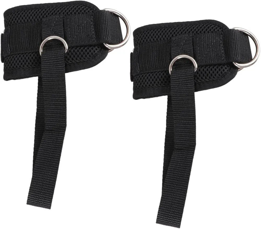 1 Pair Ankle Buckle Grip Belt Pull Weight Lifting Straps Handles Ankle Resistance Bands Cuff Elbow Weightlifting Kickback Supports Leg Straps Curl Socks Hoist Black Diving Cloth