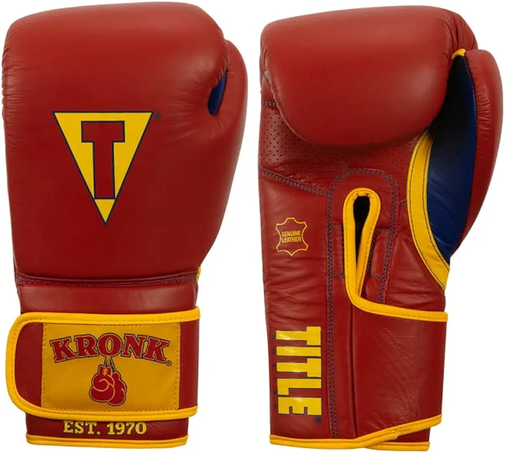 Kronk Boxing Leather Training and Sparring Gloves - Boxing Gloves, Boxing Training Gloves, MMA Gloves, Oz Training Gloves, Kickboxing Gloves, Punching Bag Gloves, Sparring Gloves