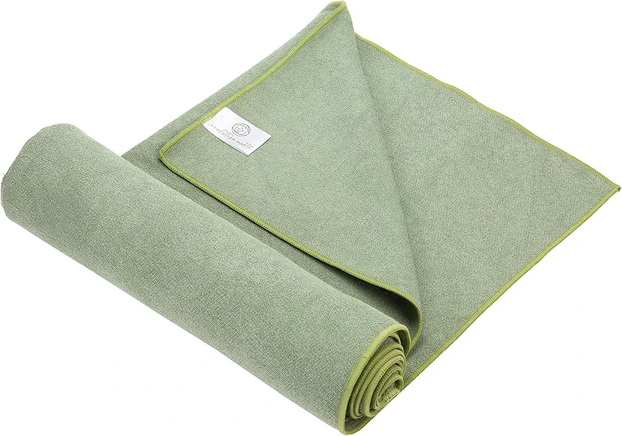 Yoga Mat Towel - Double Sided Microfiber Yoga Towel - Sweat Absorbent Non Slip Hot Yoga Towel - Lightweight, Quick Drying Pilates and Bikram Sweat Towel - 73''L x 26''W, Sage
