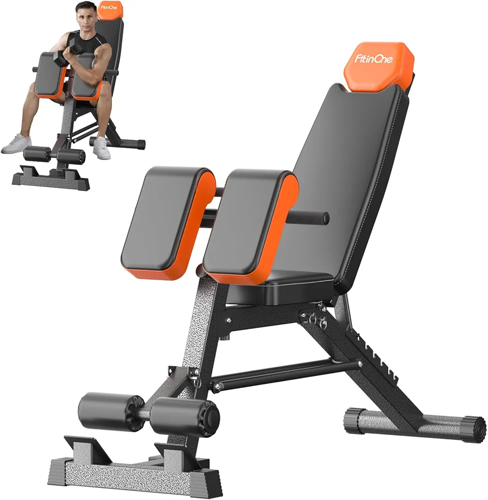 Adjustable Weight Bench with Leg Extension and Preacher Pad, 800LBS Workout Bench for Home Gym, Adjustable Bench Press, Incline Decline Gym Bench, Sit Up Bench for Full Body Strength Training