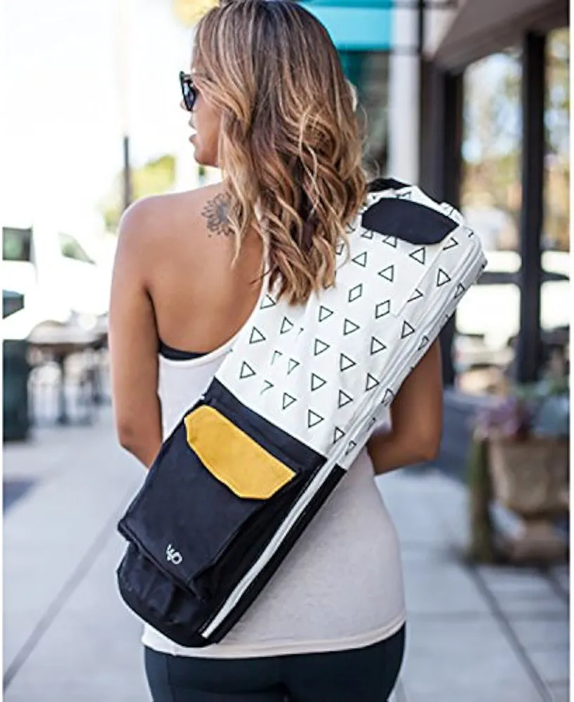 Eco Friendly Yoga Mat Bag | Organic Yoga Bag For Extra Wide Mats | Yoga Mat Carrier for Men & Women: Full Zip, Adjustable Carry, Pockets, GOTS 100% Cotton Canvas