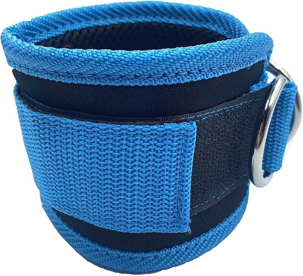Fitness Ankle Straps for Weightlifting and Workout with Ankle Cuffs for Legs, Abs and Glute Exercises (Blue)