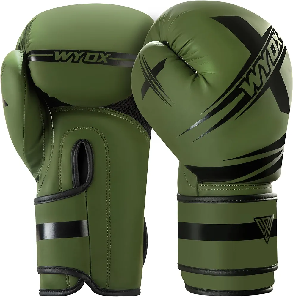 WYOX Boxing Gloves, Pro Boxing Training, Sparring, Maya Hide Leather, Muay Thai, MMA, Kickboxing Gloves for Men Women Adults, Ventilated Palm, Multi-Layered Padding, Heavy Punching Bag Workout