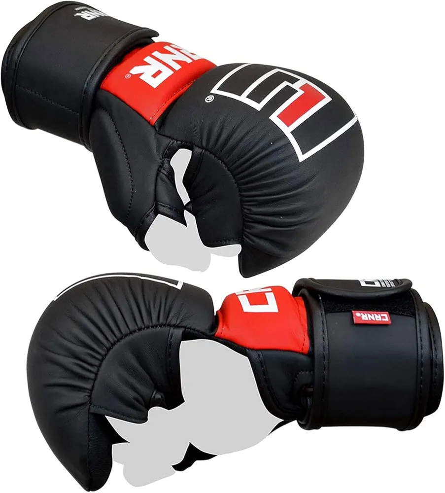 Combat Corner MMA Spar Gloves for Men and Women - MMA, Kickboxing, Muay Thai Sparring Training Gloves | Black