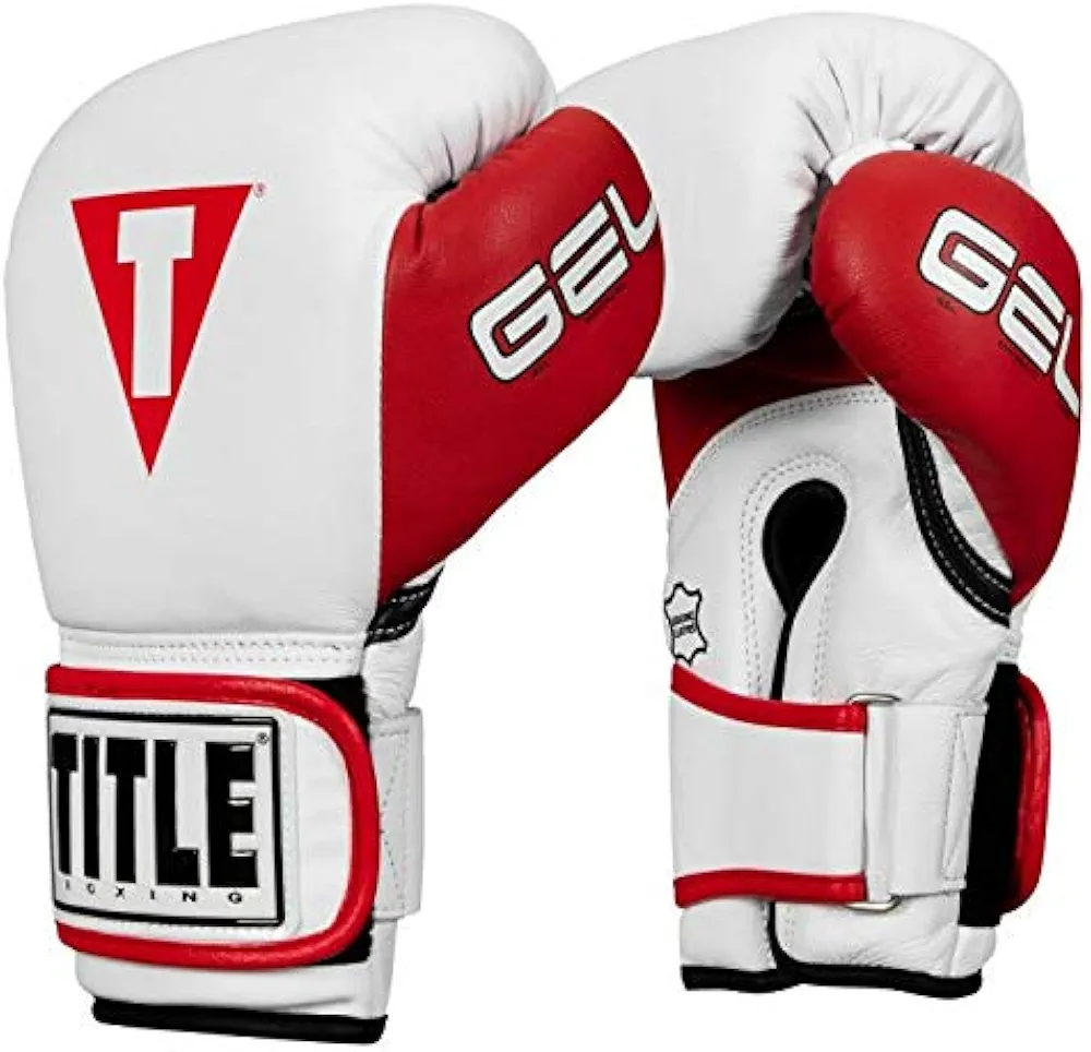 Title Boxing Gel World V2T Bag Gloves, White/Red/Black, Large