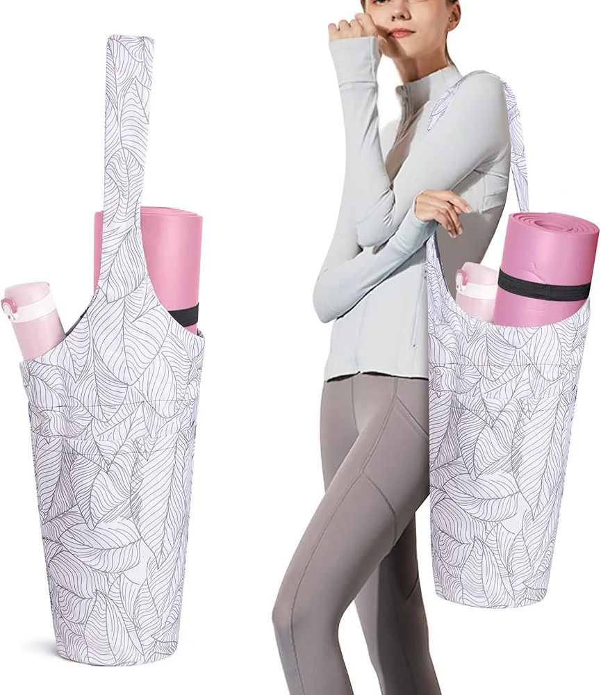 IwIeIaIrI Yoga Mat Bag with Large Size Pocket and Zipper Pocket，Yoga Bag Adjustable Shoulder Strap- Holds More Yoga Accessories
