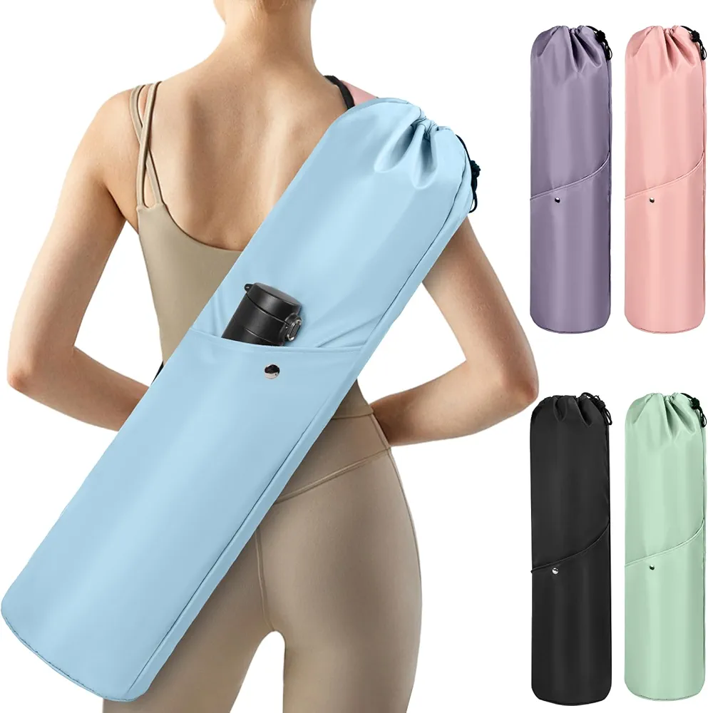 Yoga Mat Bag with Multi-Functional Storage Pockets, Waterproof Yoga Mat Carrying Bag with Adjustable Strap & Yoga mat storage cord, Fits Gym, Class, Beach Park, Travel