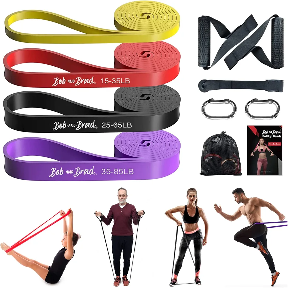 BOB AND BRAD Resistance Bands for Legs and Butt, Exercise Stretch Workout Bands, Non-Slip Elastic Booty Bands, Sports Fitness Band for Hip Training Yoga with 3 Levels
