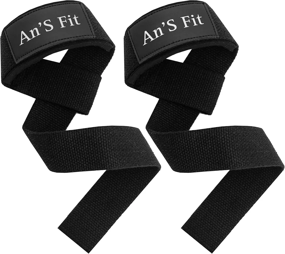 An'S Fit Weight Lifting Straps for Enhanced Grip and Support - Wrist Wraps for Gym Workout, Powerlifting, and Strength Training