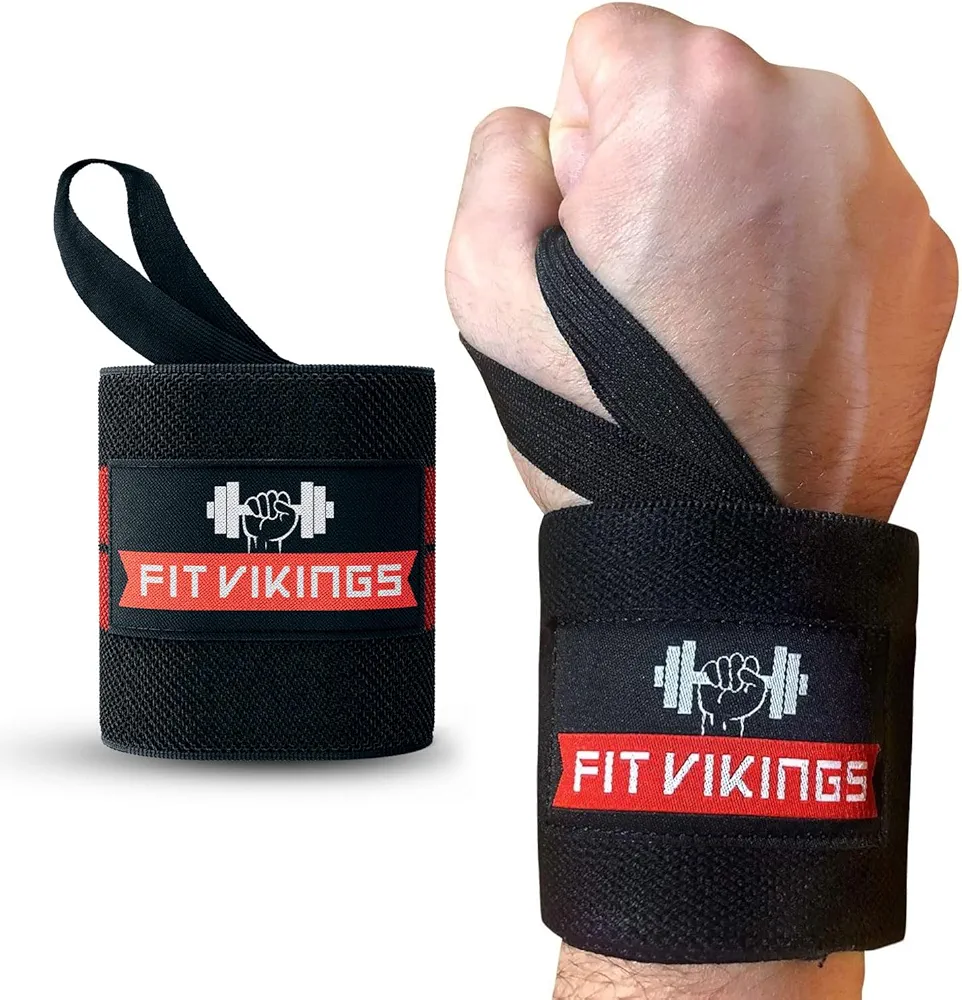 Gym Wrist Wraps for Weightlifting - Professional 18" Wrist Support for Crossfit, Gym, Weight Lifting, Powerlifting - Pull Up Hand Wraps for Strength Training - Weightlifting Accessories
