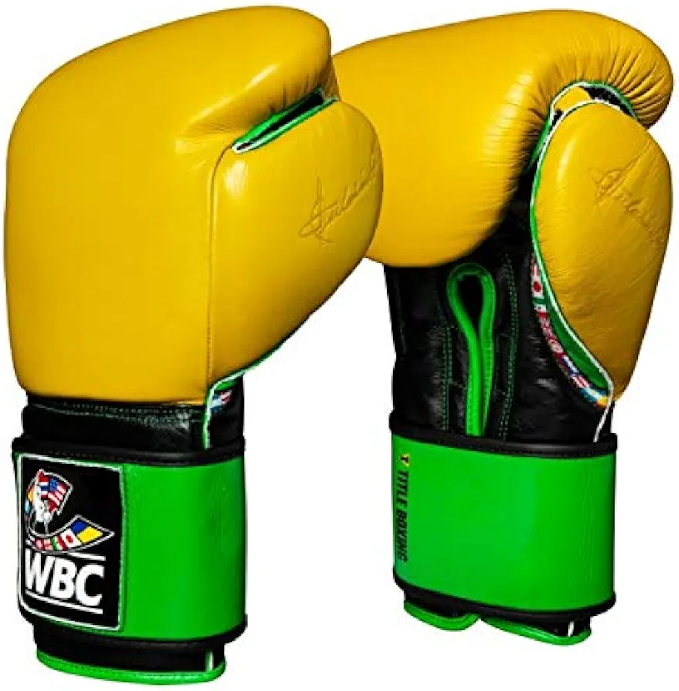 Title Boxing WBC Jose Sulaiman Training Gloves, Gold/Black, 12OZ