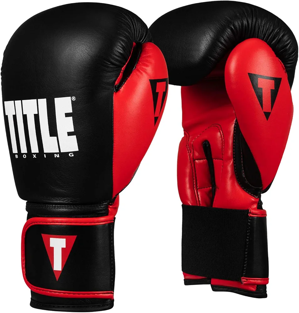 Title Boxing Dynamic Strike Heavy Bag Gloves, Black/Red, 14 oz