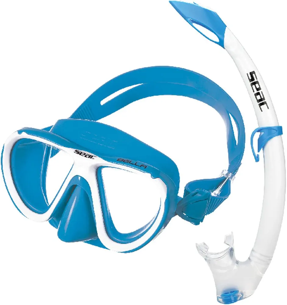 SEAC Bella Premium Child Kids Scuba Diving Swimming Snorkeling 100% Pure Silicone Mask Snorkel Set S