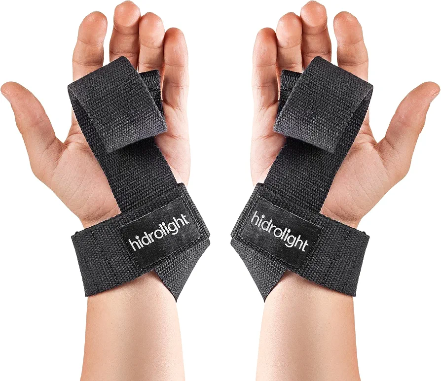 Basic Wrist Straps for Weightlifting - Gym Accessories, Workout Equipment, Wrist Brace, Wrist Wraps, Hand Bands for Dumbells & Bars - Adjustable Stripe, Non-Slip Grip - Black, One Size