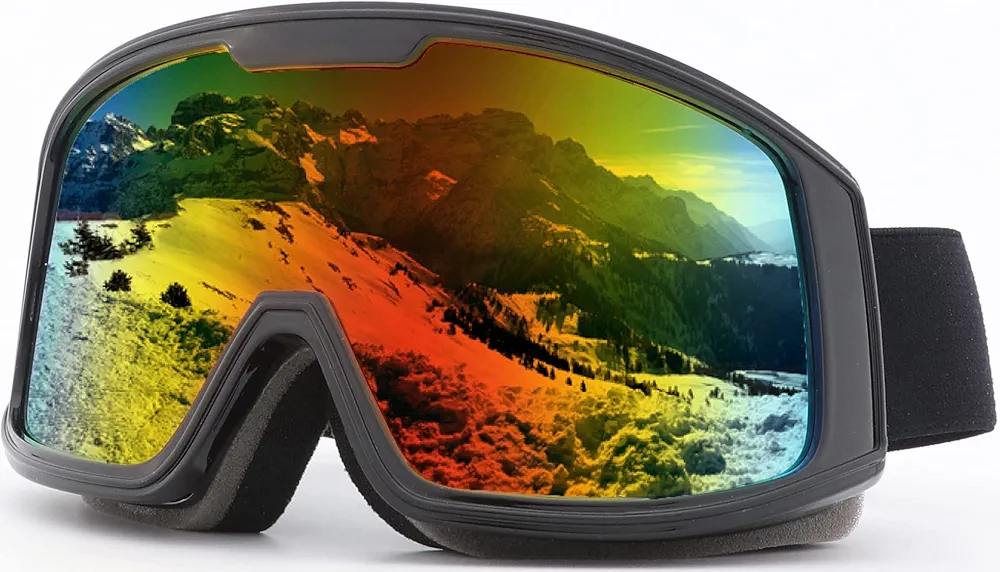 Ski Goggles OTG - Over Glasses Skiing/Snowboard Goggles for Men, Women & Youth - UV Protection