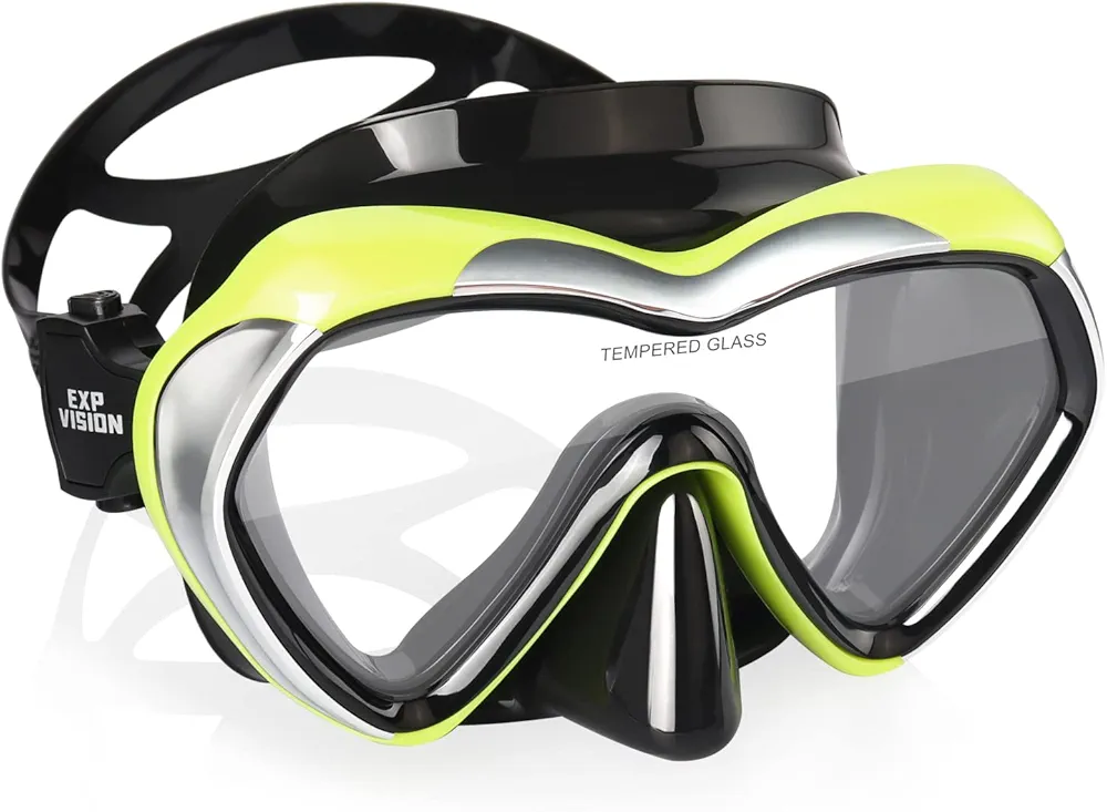 Scuba Diving Mask Anti-Fog Panoramic Snorkel Goggles, Adult Mirror Swim Mask Single Lens Swim Goggles wIith Nose Cover for Diving, Snorkeling, Swimming