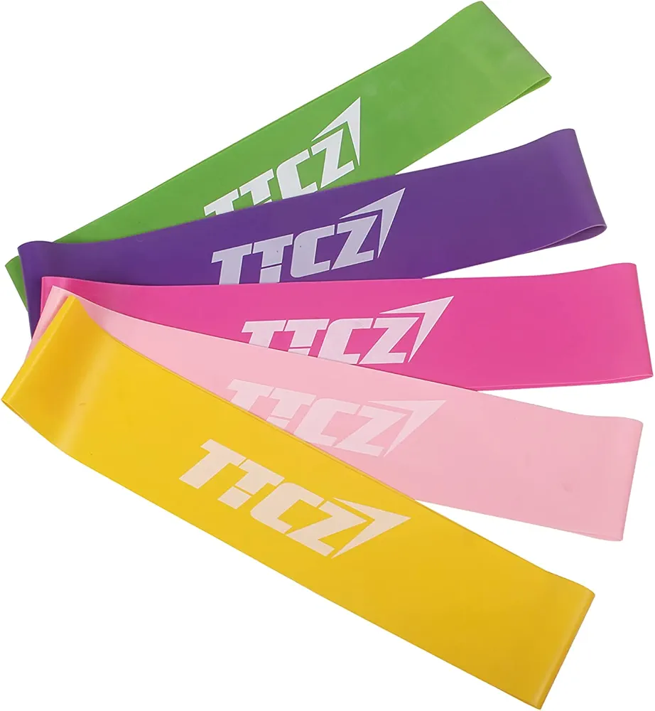Resistance Loop Exercise Bands with Carry Bag| Workout Loop Bands for Body Workout Fitness Stretch| Set of 5