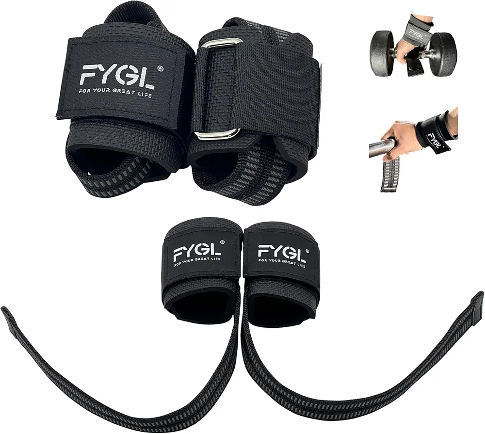 Lifting-Straps - Neoprene Padded Wrist-Wraps with Nylon Dura Grip Gym-Straps for Weightlifting, Powerlifting, Deadlift & Strength Training