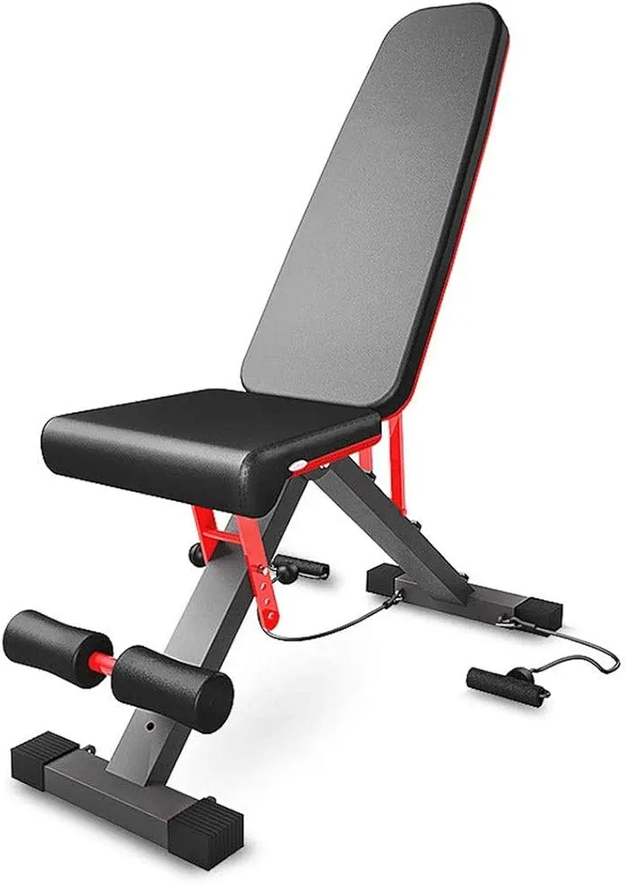 Adjustable Utility Dumbbell Bench Weight Bench, Foldable Sit Up Bench with Incline Decline Flat for Home and Gym Exercise Workout, Multiuse Slant Abdominal AD Crunch Body Exercise System