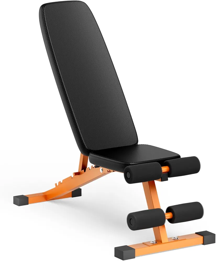 Adjustable Weight Bench 660LB - 6 Angles & Fast Folding - Utility Foldable Workout Bench for Home Gym, Strength Training, and Full Body Workout