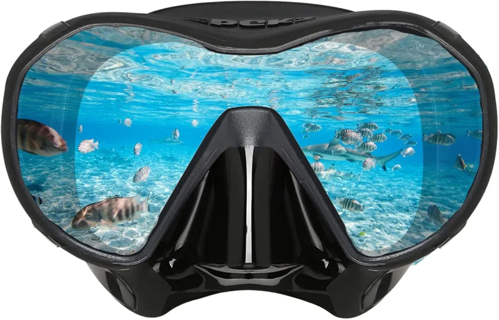 Scuba Diving Snorkel Mask, Anti-Fog and UV Protection Swim Goggles Tempered Glass Snorkel Mask Anti-Fog Swim Mask No Leakage Swim Goggles with Nose Cover Snorkeling Gear for Snorkeling,