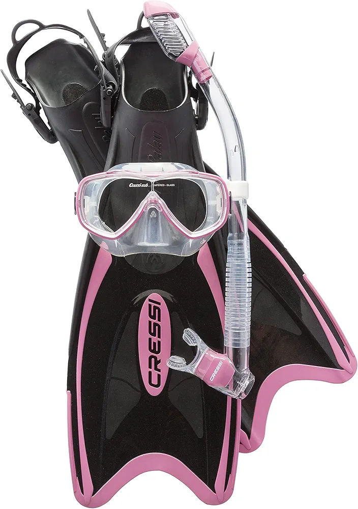 Cressi Adult Light Weight Premium Travel Snorkel Set - Mask & Fins Made in Italy - Palau Set: by Cressi, Quality Since 1946