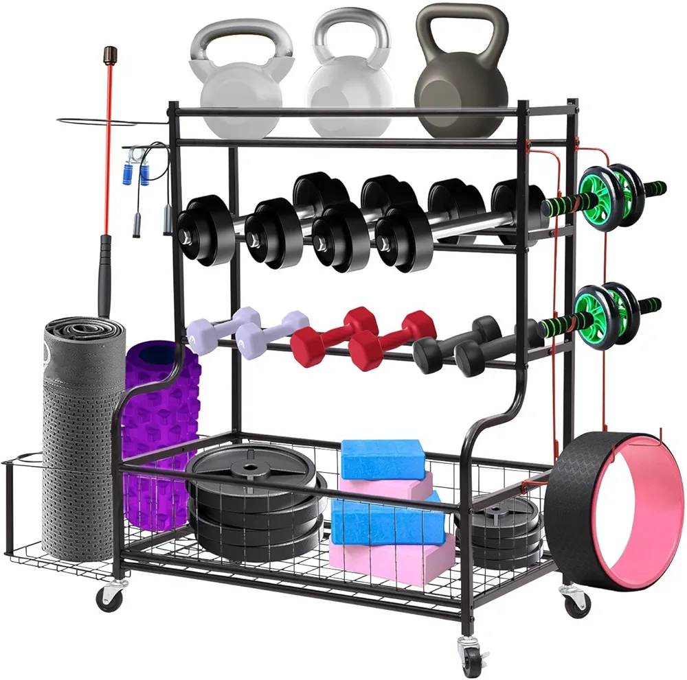 Strength Training Dumbbell Racks - Weight Stand Home Gym Storage | Gym Rack, Dumbbell Holder, Workout Storage Organizer for Dumbbells Kettlebells