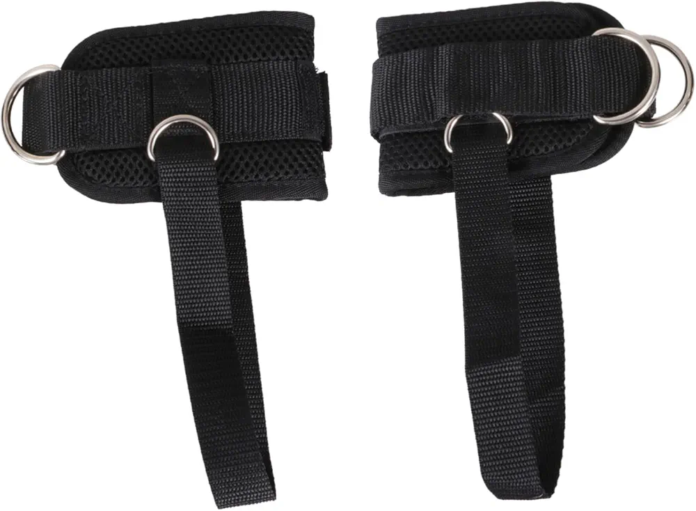 1 Pair Ankle Buckle Forearm Gym Cuff Strengthener Straps Weightlifting Kickback Carpal Hand Pilates Push up Bars Pulley Machine Ankle Mats Brace Heel Workout Ups Black Diving Cloth