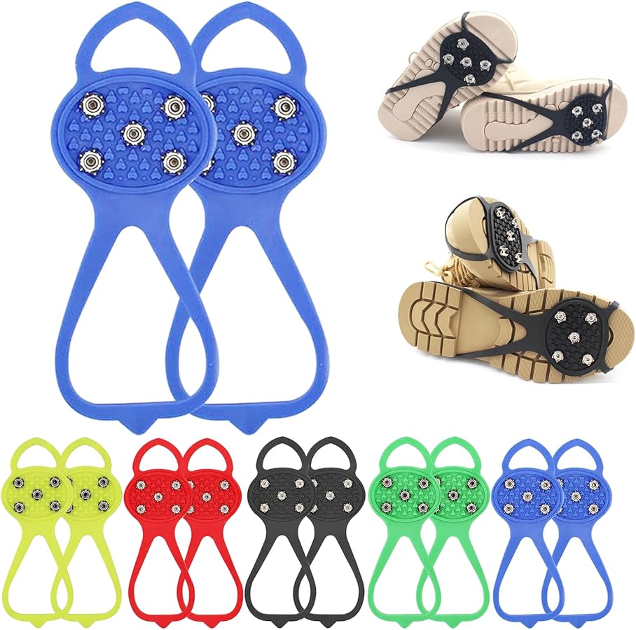 Universal Non-Slip Gripper Spikes, 2025 Upgraded Universal Gripper Spikes Non Slip Shoe Grips, Traction Cleats Ice Snow Grips Anti Slip Silicone for Hiking Walking Climbing Fishing