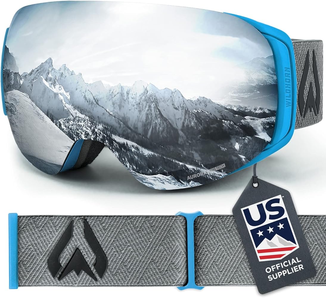 Wildhorn Roca Ski Goggles Men Women Anti-Fog/Scratch 100% UV-Magnetic Lens-Snowboard Snow Goggles Men Women Adult