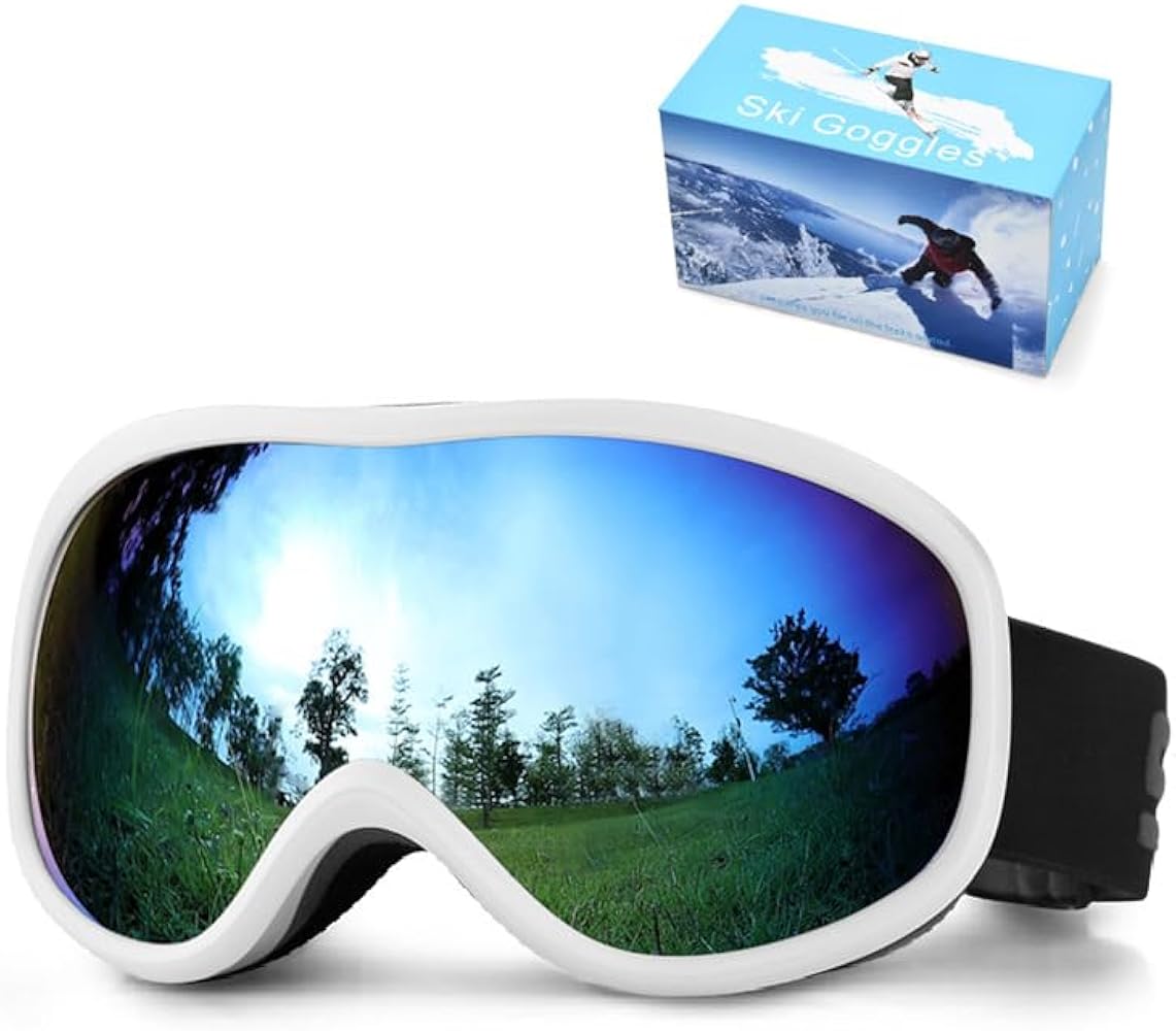 Ski Goggles, Snow Goggles, Anti Fog Snow Goggles, Wide Panoramic View, Anti-Fog Lens, for Skiing and Snowboarding