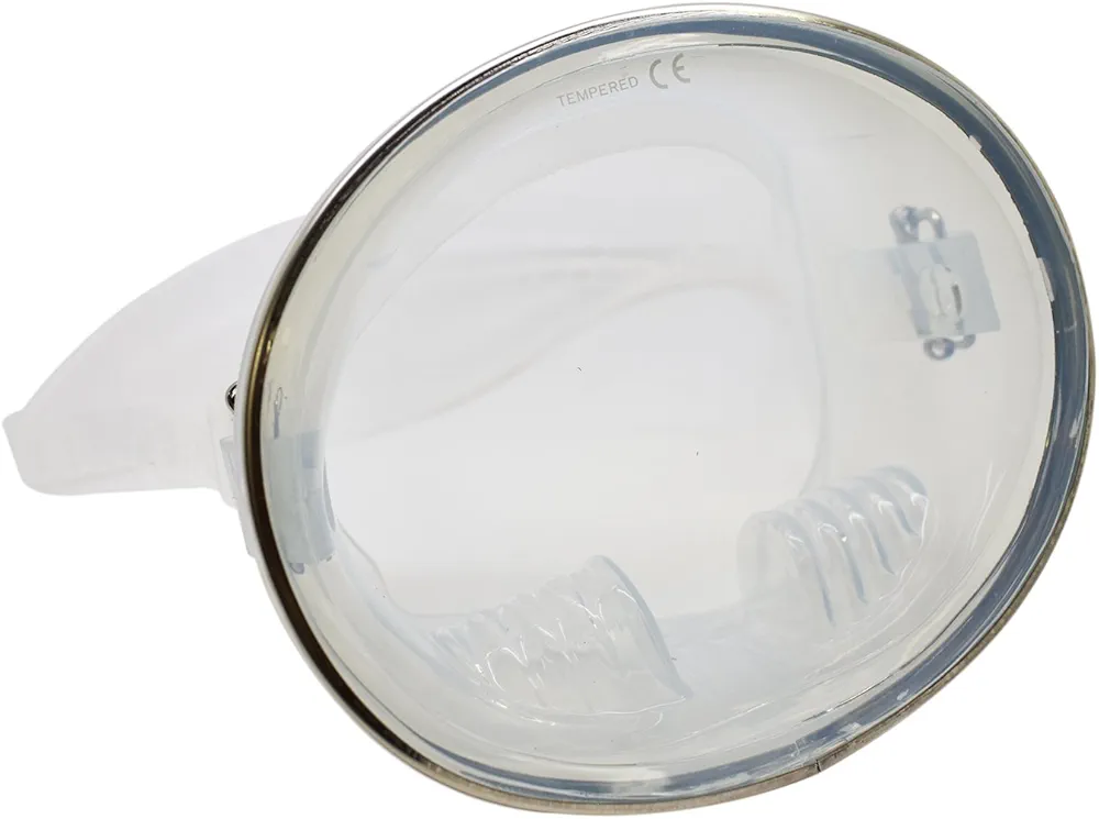 Spearfishing Free Dive Stainless Steel Oval Shape Classic Silicone Mask, Clear
