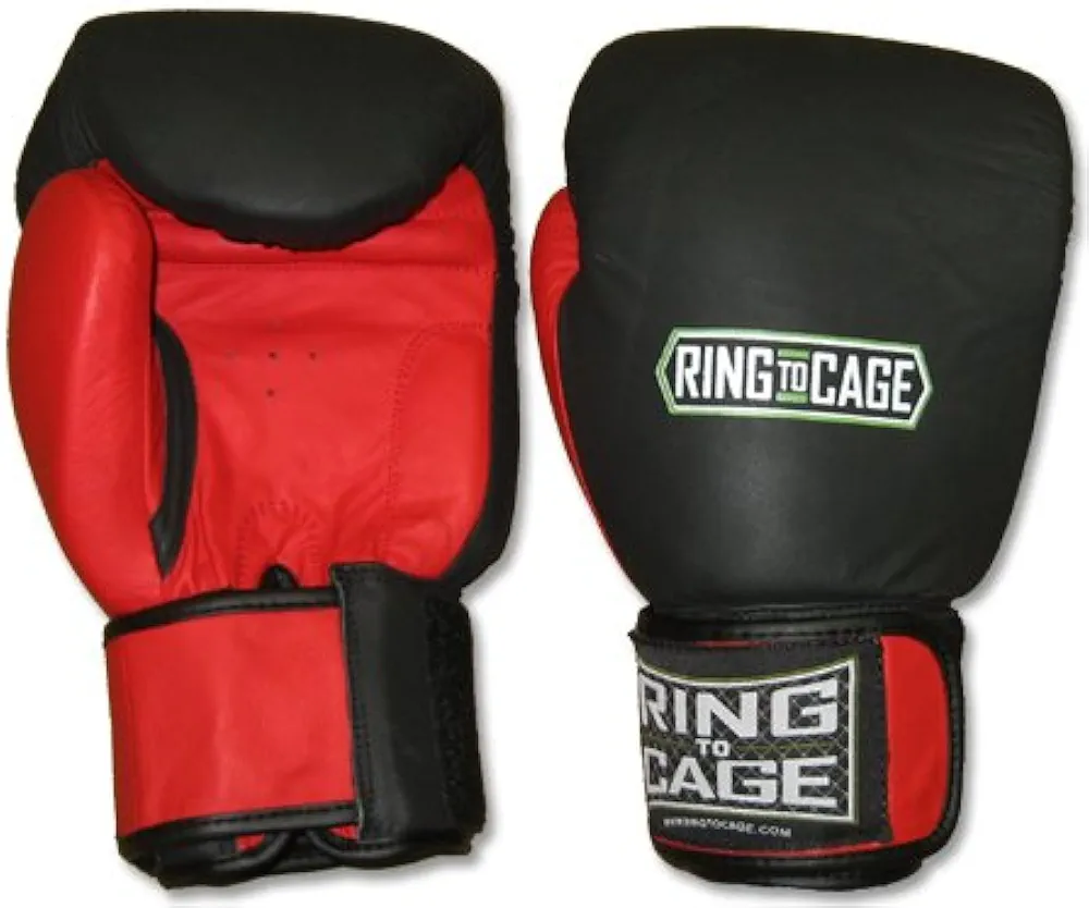 Thai-Style Sparring Boxing Gloves - Blk/Red for Muay Thai, MMA, Kickboxing, Boxing