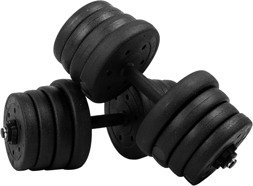 PayLessHere Adjustable Dumbbell Sets 2 in 1 Free Weights Dumbbells with Anti-Slip Metal Handle for Men and Women Strength Training Home Gym Workout Equipment for Full Body Workout Fitness(Pair)