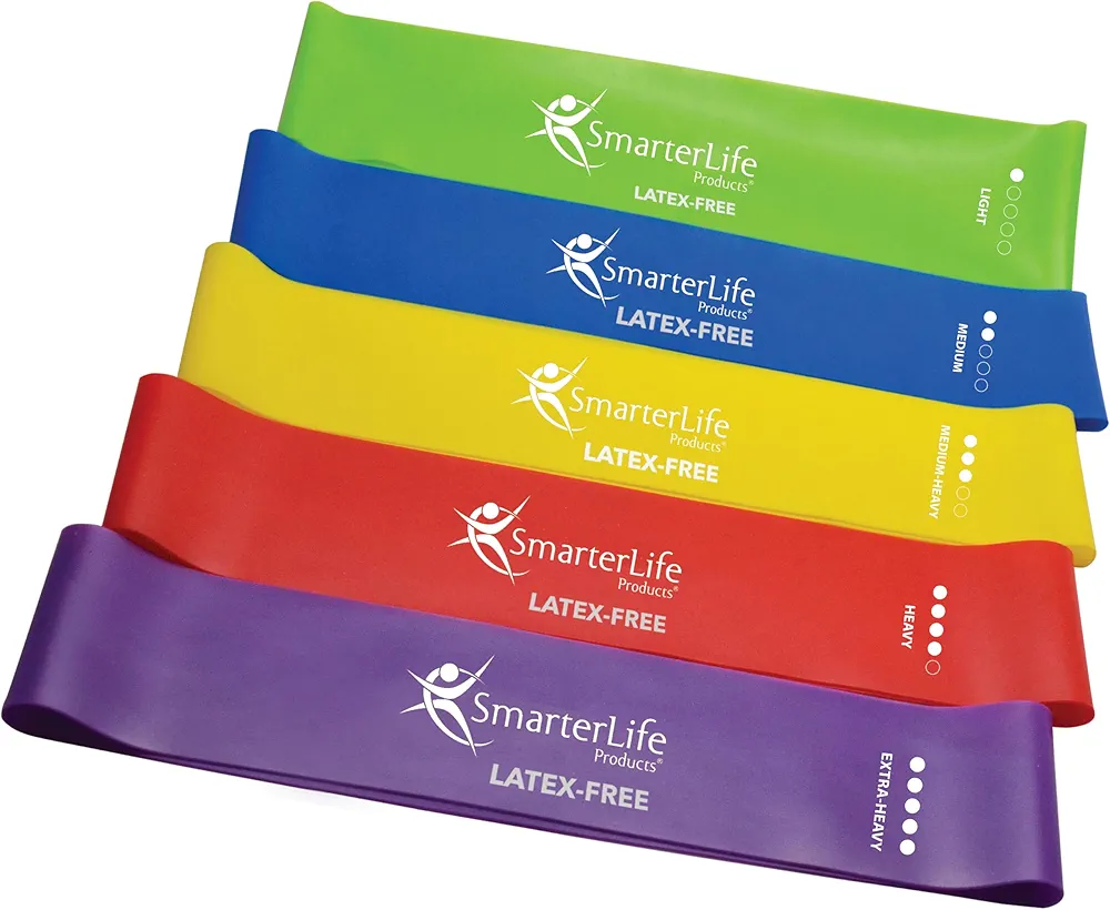 SmarterLife Resistance Bands for Working Out, Non-Latex Exercise Bands for Women, Men, 5 Extra Wide Workout Bands For Weight Loss, Home Gym, Booty Bands, Physical Therapy Bands, Workout Guide Included