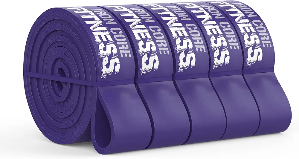 Iron Core Fitness Gym Quality Long Resistance Bands Multi Pack of 5- Loved by Fitness Pros for Group Workouts in Gyms, Boxes, Studios and Bootcamps. Perfect for Pull Ups, Strength Training, Mobility