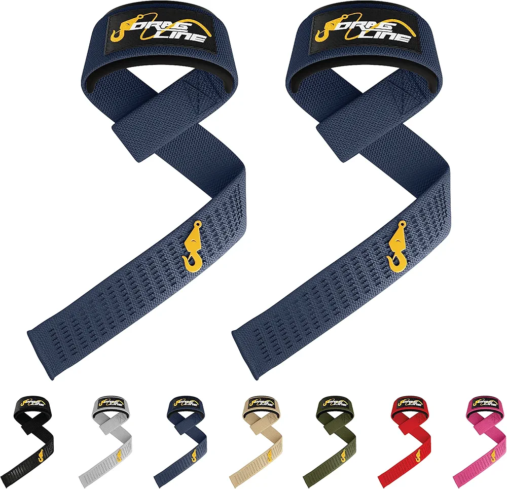 Dragline Lifting Straps, Wrist Straps for Weightliftig, Lifting Straps for Weighlifting, Deadlift Straps with Anti-Skid Silicone Gym Straps Weight Lifting Straps for Men and Women (Navy Blue)