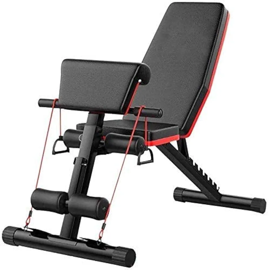 Weight Bench Foldable, Press Exercise Gym Bench Adjustable Sit Up Incline Abs Benchs, Flat Bench for Weightlifting and Strength Training,Black